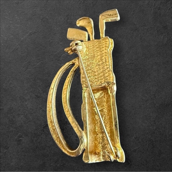 Vintage Golf Bag Brooch With Movable Club - Picture 2 of 2